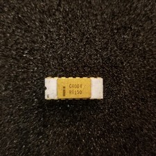Rare factory remarked White Intel C4004 Gold Ceramic Processor, working picture