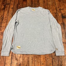 Tracksmith Rapid Transit Crew Top Medium Blue Merino Wool Running Fall picture