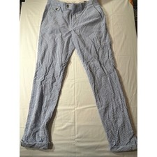 Bonobos Mens Blue White Seersucker Pants Nova Fides Italian Fabric Size 33 picture