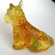 Boyd Uranium Glass Charlie Figurine Scottish Terrier Dog UV Glow- SIGNED picture