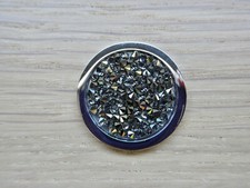 MI MONEDA Large DELUXE BLACK Graphite & Black SWAROVSKI Crystal Coin NEW HTF picture