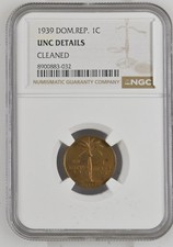 1939 Dominican Rep. 1 Cent NGC UNCIRCULATED DETAILS KEY DATE PALMITA picture