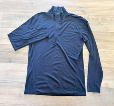 Smartwool Pullover Mens L Blue Merino Wool 1/4 Zip Base Layer Top Skiing Hiking picture