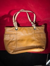 Michael Kors Jet Set  Double Handle Leather Tote Purse Bag Luggage Gold    23-12 picture