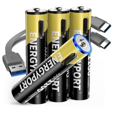 4Pcs 1.5V AAA USB Rechargeable Batteries 1.5 V 1100mWh Li-ion with USB-C Cable picture