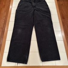 Carhartt B11 Washed Duck Dungaree Pants Men's 36x32 Work Black Utility Carpenter picture