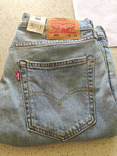 Levi's Men's Straight Light Wash Blue Cotton Denim 5-Pocket Logo Jeans NWT picture