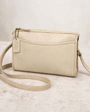 VTG 90’s Coach Taylor Zip 9944 Crossbody Bag in Bone Leather USA Rare picture