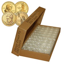 250 Direct Fit Airtight A26 Coin Holders Capsules For PRESIDENTIAL $1 /SACAGAWEA picture