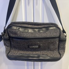 Vintage Jordache Brown Tweed Travel Carry On Overnight Luggage Shoulder Bag picture