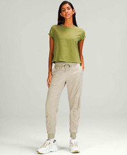 lululemon Women’s S Classic Fit Cotton Blend Tee Short Lightweight Bronze Green picture