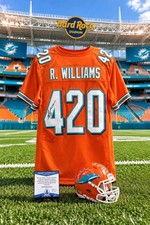 Ricky Williams Miami Dolphins Auto #420 Jersey and Rare Inscription Mini Helmet  picture