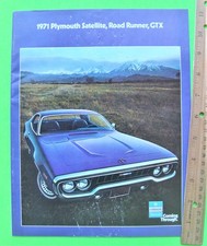 1971 PLYMOUTH SATELLITE, GTX, ROAD RUNNER DLX 22-pg COLOR CATALOG Brochure HEMI picture