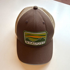 Mt. Hood Meadows Classics Patch Hat Mesh Back Adjustable Brown Tan picture
