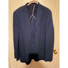 Cole Haan Sport Coat Mens 44L Navy Blue Excellent Grand.OS Wool Stretch Blazer picture