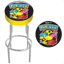 Adjustable Padded Arcade Game Stool Steel Frame Pac-Man 21.5