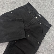 Palace Zen Work Pants 30W x  26L Black Double Knee Canvas Utility Men's picture