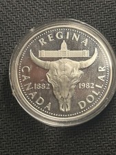 1982 Canada $1 Regina Centennial Commemorative Silver .375 Oz Coin KM#133 picture