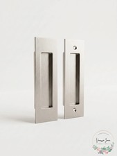 Emtek Dummy Narrow Modern Rectangular Pocket Door Handle Set picture