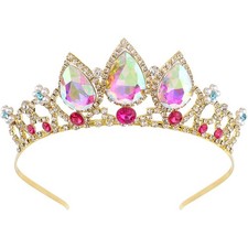 COCIDE Rapunzel Crown for Girls AB one size, 4.72 inch, Crystal+Gold  picture