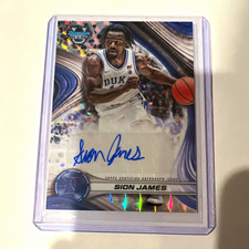Topps 2024-25 Bowman Univ Best Sion James Duke Best of 2024 Refractor Auto RC picture