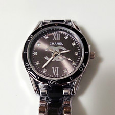 CHANEL Women's Quartz Analog Gray Dial Roman/Diamond SS Bracelet 30m picture