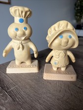 Pillsbury Doughboy & Mrs. Poppin Fresh Figurines • Vintage Collectible Set of 2 picture
