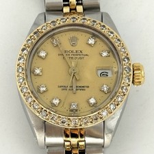 Rolex Datejust Steel & 18k Gold Custom Diamond Dial & Bezel 26mm Watch 6916 picture