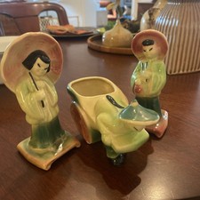 VTG Shawnee Oriental Planter And Figurines picture