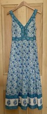 EAST Anokhi style blue multi floral woodblock print boho maxi summer dress 10 picture