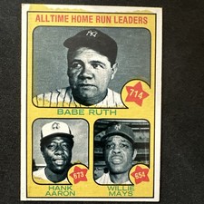 1973 Topps - All Time Home Run Leaders - Ruth, Aaron, Mays #1 picture