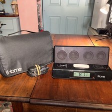 iHome 2 Go Alarm Clock iPod Dock Station c/w Carrying Case iH27B picture