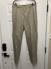 NWOT IZOD American Chino Wrinkle Free Men's Flat Straight Fit Pants 34x32 Work picture