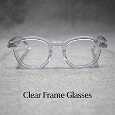 46mm Johnny Depp Round Eyeglasses Retro Transparent Acetate Frames Lemtosh Style picture