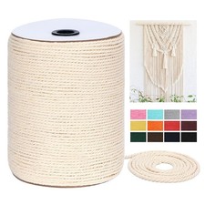 Macrame Cord 4mm x 328Yards984Feet,Natural Cotton Macrame Rope - 3 Strands Cord* picture