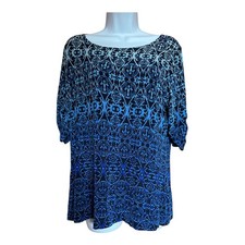 Chico's Travelers Collection Ombre Medallion Tunic Top Slinky Size 2/ Large picture