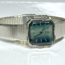 Vintage Timex Watch Emerald Blue Sunburst Dial Mechanical Movement Running Women picture