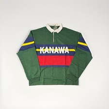 Denim Tears Kanawa Green MultiColor Rugby Long Sleeve Shirt XL Brand New picture