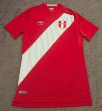 2018 Umbro Peru National Football Team Red Soccer Jersey Men's Small picture