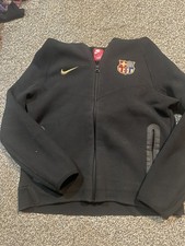Nike FC Barcelona Full Zip Hoodie Jacket Kids Youth Size XL Black Authentic picture