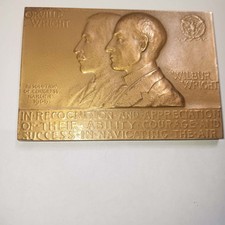 Orville and Wilbur Wright Congressional  Commemorative Bronze Medal Antique 1909 picture