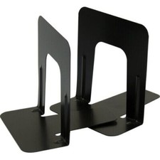 Lot of 4 Black Metal Bookends Non-Skid Base 5