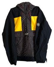 NWT Quiksilver Men's High Altitude True Black Warped Checker Print Dry Flight M picture