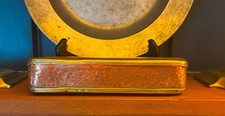 18th Century Antique Dutch Bimetal Engraved Box, Biblical Scenes, Copper & Brass picture