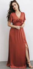 BALTIC BORN NWT $89 Smocked Prague Copper Sheen Lined Maxi Dress Size 2XL / XXL picture