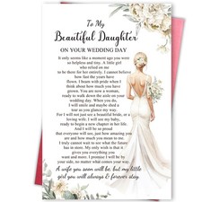 Sentimental Wedding Day Card for Daughter, Heartfelt Wedding Gift from Mom, Dad, picture