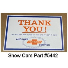 NOS From A Chevy Dealership auction Sale Service Paper Floor Mats 21