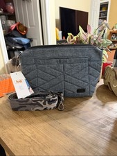 Lug Flare Crossbody Bag HEATHER GREY/CAMO MIDNIGHT STRAP - NWT picture