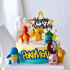 13Pcs Pokemon Cake Toppers Set - Pikachu Birthday Party Decor for Kids picture