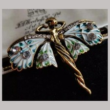 Vintage Art Nouveau Style Fairy Nymph Pendant Brooch Shawl Pin Jewelry Gif picture